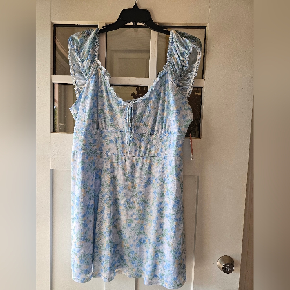 ARULA Blue Floral Chemise
